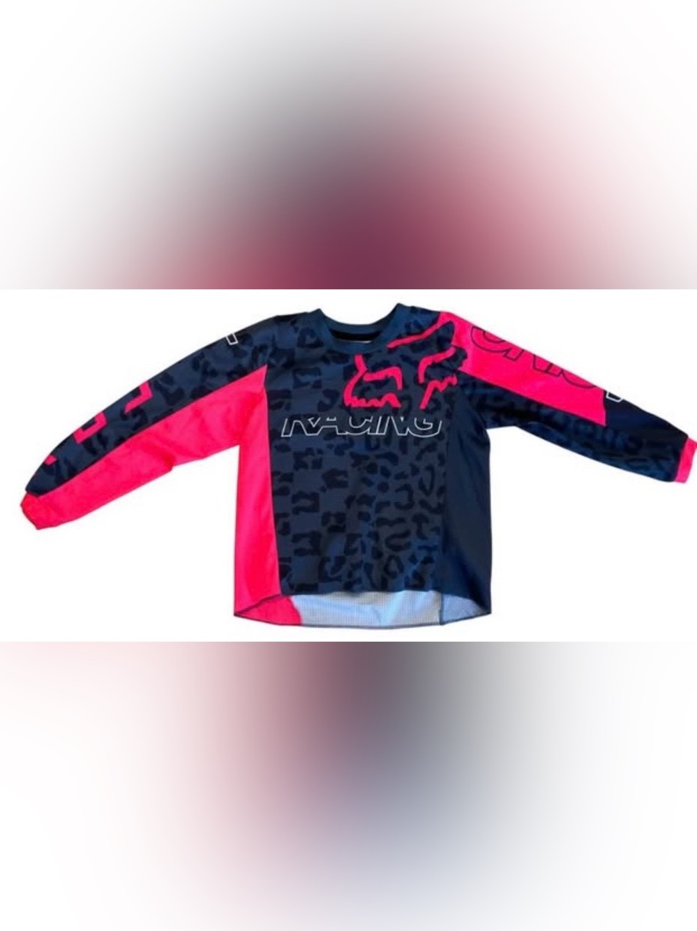 Fox Kids medium Long Sleeve Motocross Jersey - Black & Hot Pink